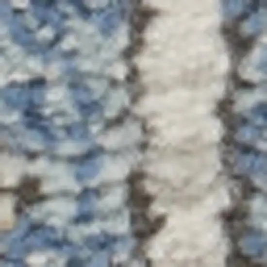 Blue Southwestern Power Loom Non Skid Area Rug Photo 1