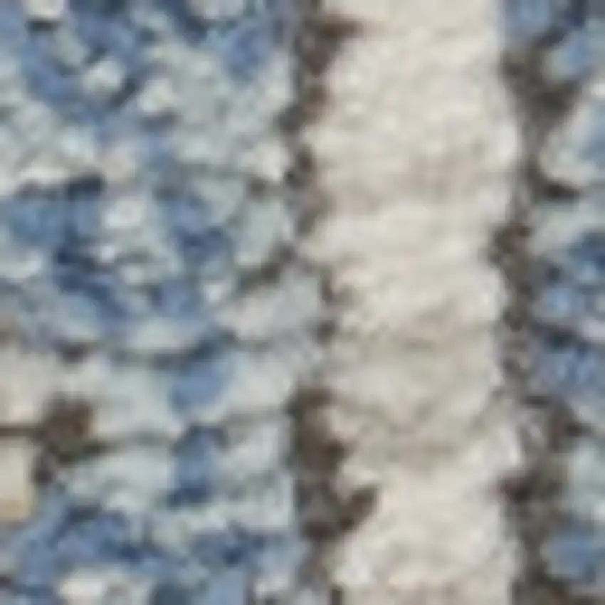 Blue Southwestern Power Loom Non Skid Area Rug Photo 1