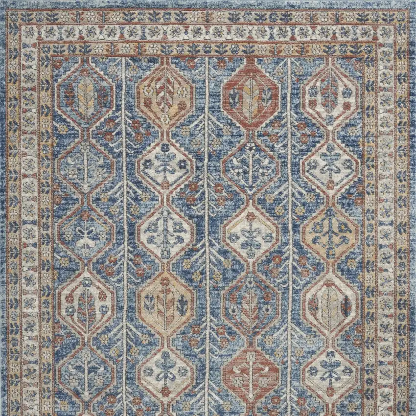Blue Southwestern Power Loom Non Skid Area Rug Photo 4