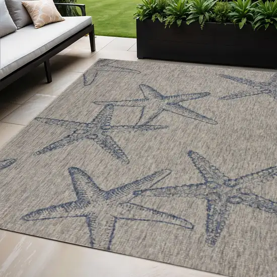 Blue And Gray Indoor Outdoor Area Rug Photo 1