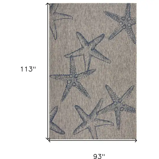 Blue And Gray Starfish Indoor Outdoor Area Rug Photo 3