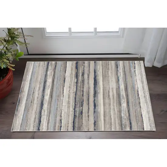 Blue Striped Area Rug Photo 1
