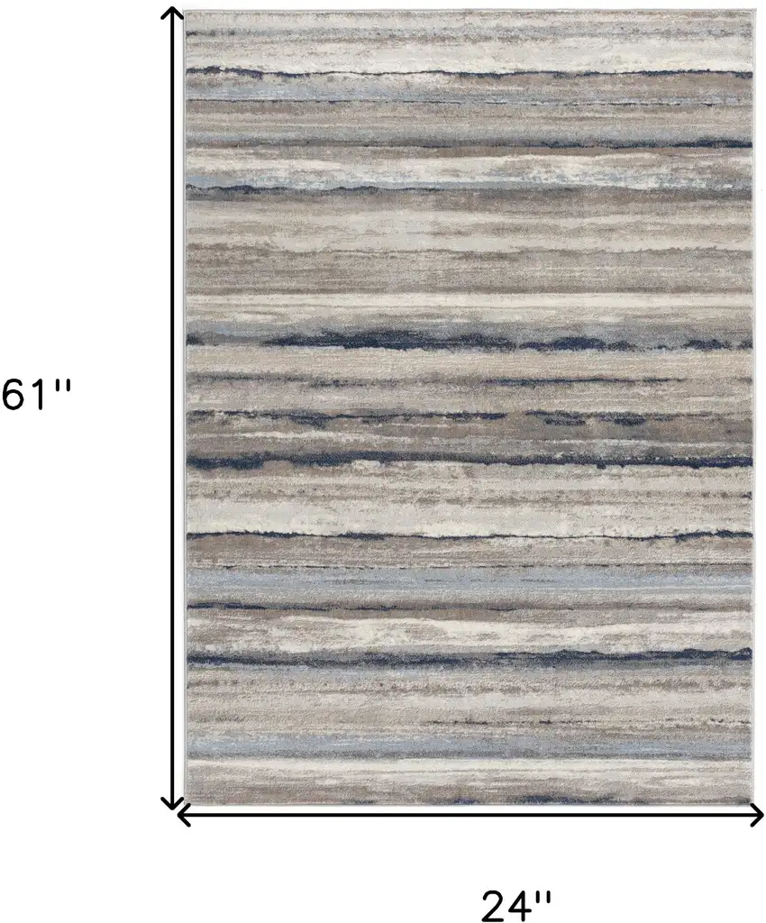 Blue Striped Area Rug Photo 9