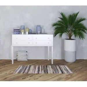Photo of Blue Striped Area Rug