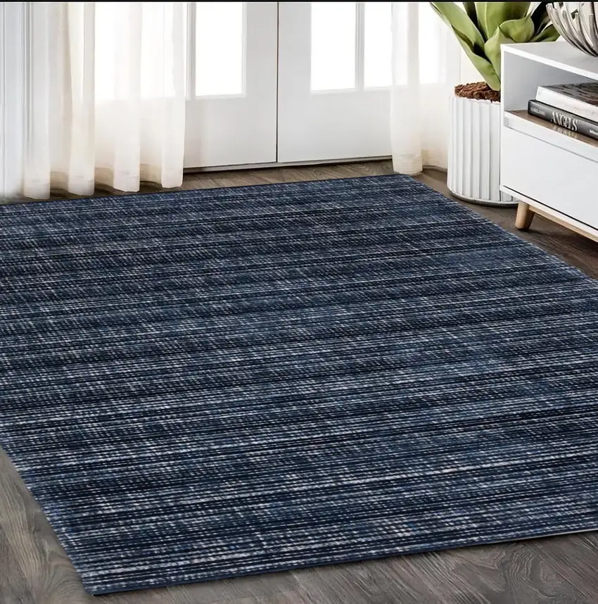 Blue Striped Hand Tufted Area Rug Photo 1