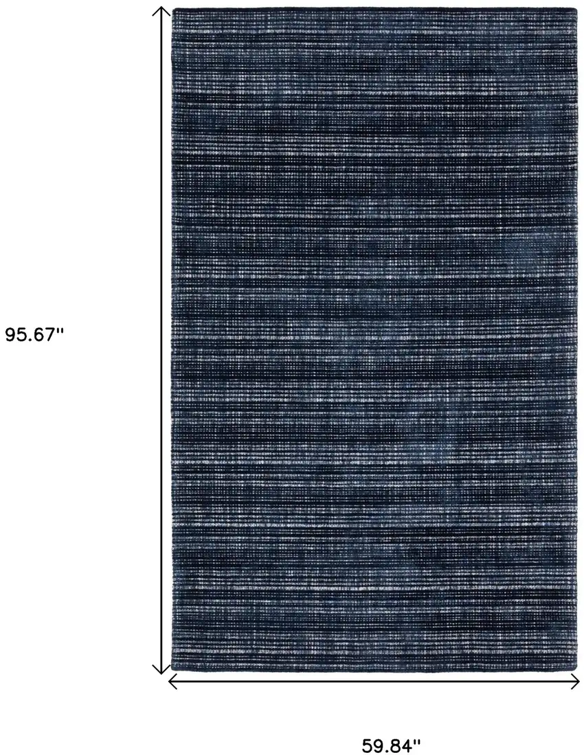 Blue Striped Hand Tufted Area Rug Photo 3