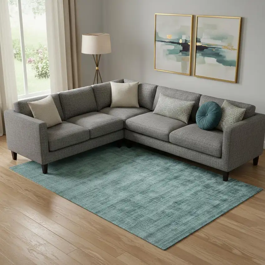 Blue Striped Hand Woven Area Rug Photo 1