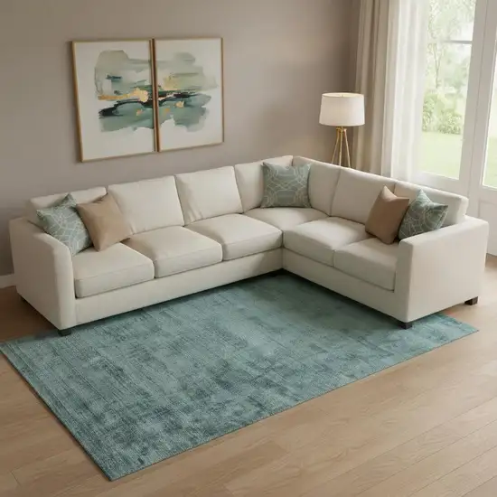 Blue Striped Hand Woven Area Rug Photo 1