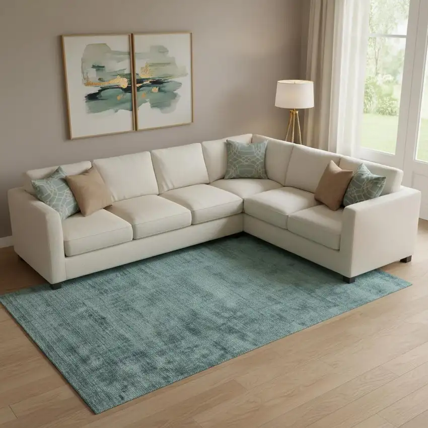 Blue Striped Hand Woven Area Rug Photo 1