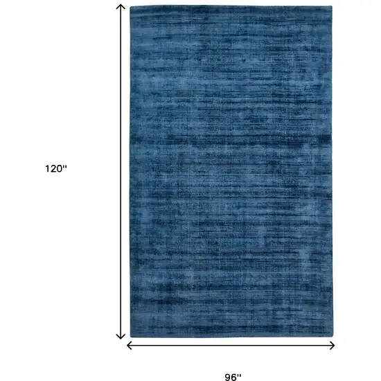 Blue Striped Hand Woven Area Rug Photo 8