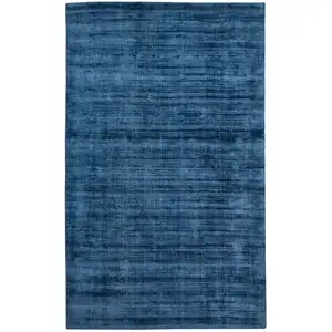 Photo of Blue Striped Hand Woven Area Rug