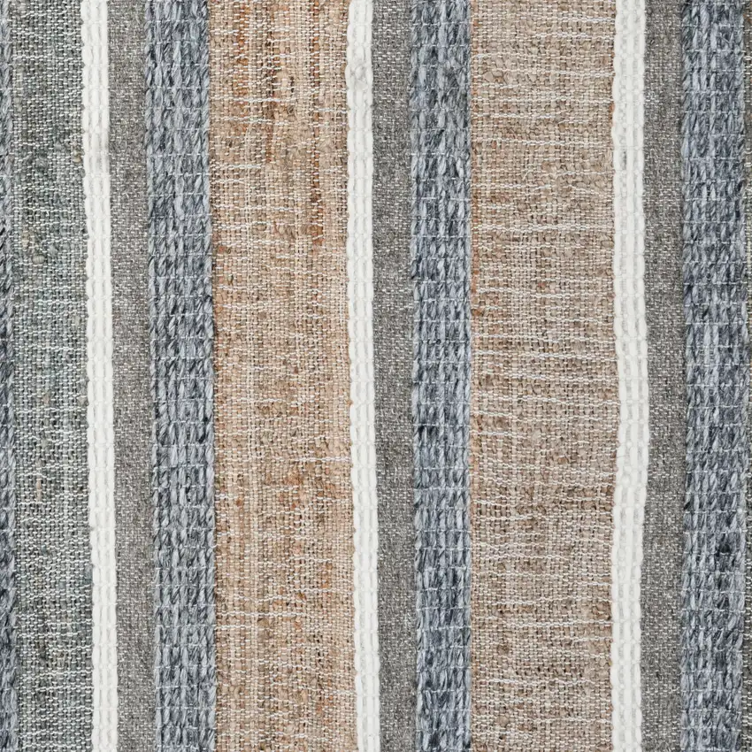 Blue Striped Hand Woven Area Rug Photo 3