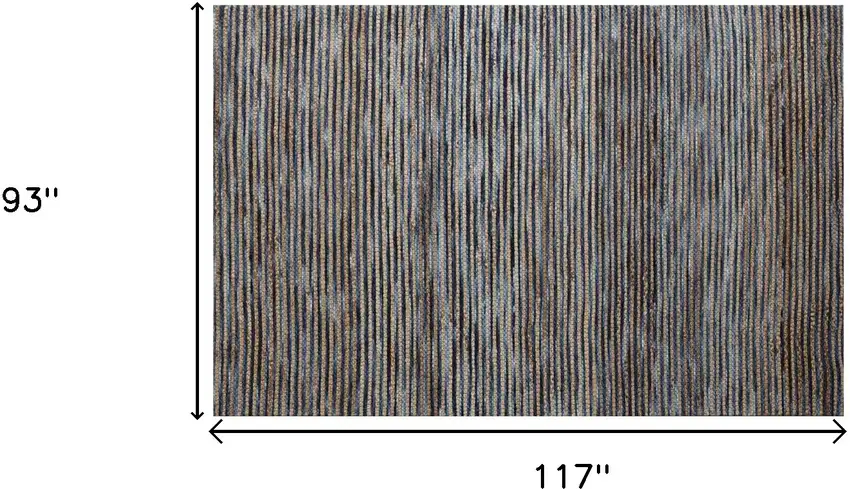 Blue Striped Hand Woven Area Rug Photo 5
