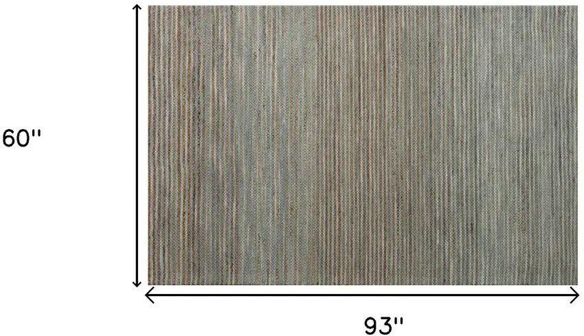 Blue Striped Hand Woven Area Rug Photo 6