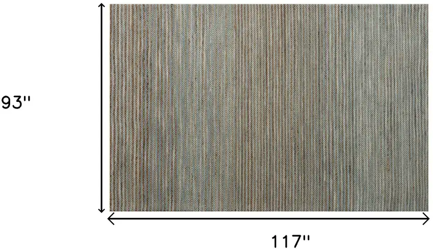 Blue Striped Hand Woven Area Rug Photo 6