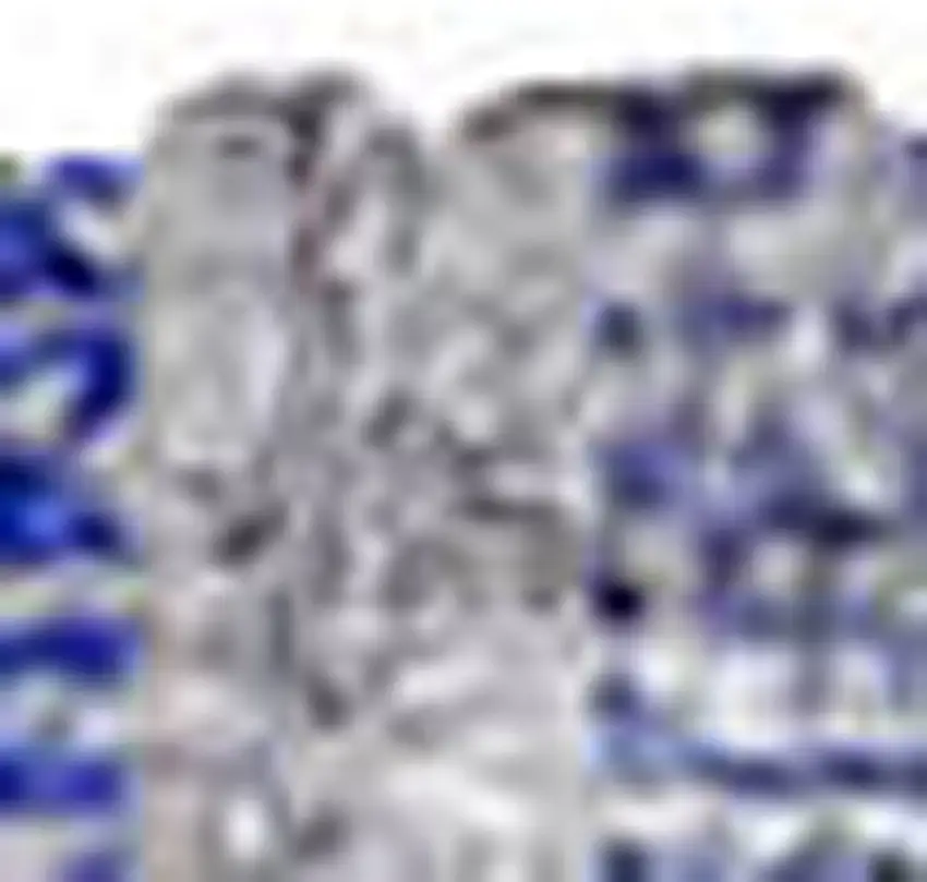 Blue Striped Washable Non Skid Indoor Outdoor Area Rug Photo 5