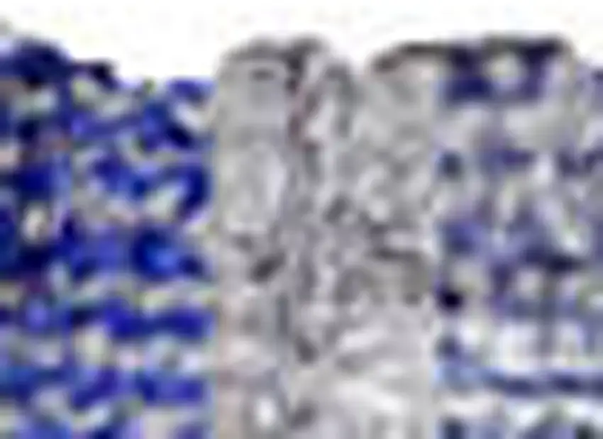 Blue Striped Washable Non Skid Indoor Outdoor Area Rug Photo 6