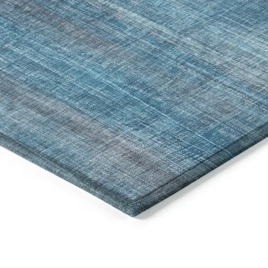 Blue Striped Washable Non Skid Indoor Outdoor Area Rug Photo 7