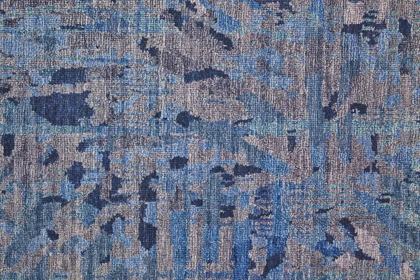 Blue Tan and Gray Abstract Power Loom Washable Area Rug Photo 5