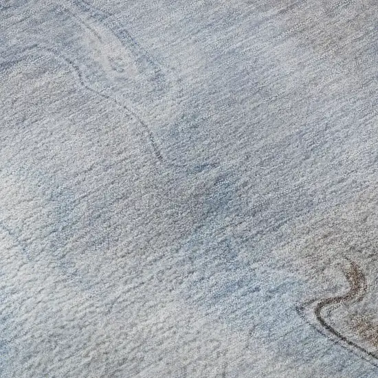 Blue Taupe And Beige Abstract Washable Area Rug With UV Protection Photo 9