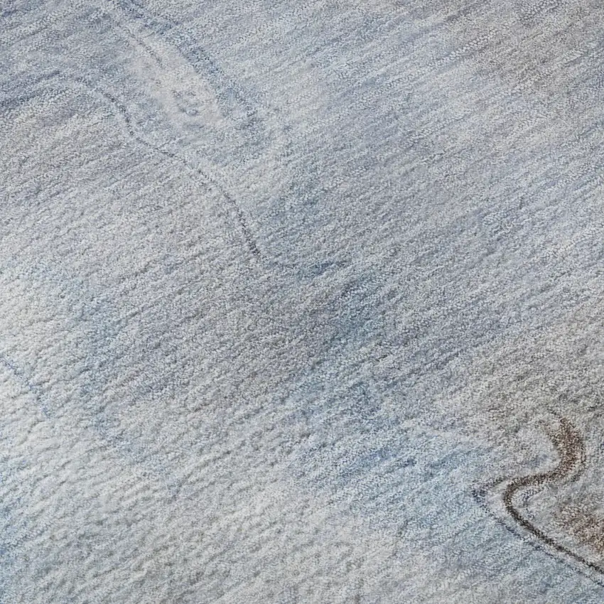 Blue Taupe And Beige Abstract Washable Area Rug With UV Protection Photo 9