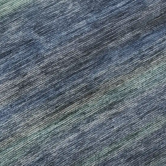 Blue Teal And Gray Striped Washable Area Rug With UV Protection Photo 9
