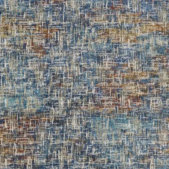 Blue Teal Gold Rust And Beige Abstract Power Loom Stain Resistant Area Rug Photo 6