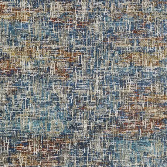 Blue And Beige Abstract Area Rug Photo 7