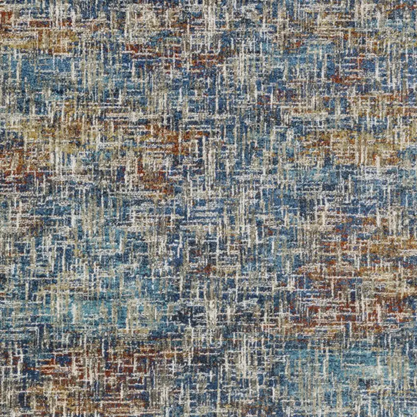 Blue And Beige Abstract Area Rug Photo 7