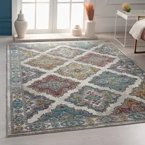 Photo of Blue Traditional Floral Motifs Area Rug