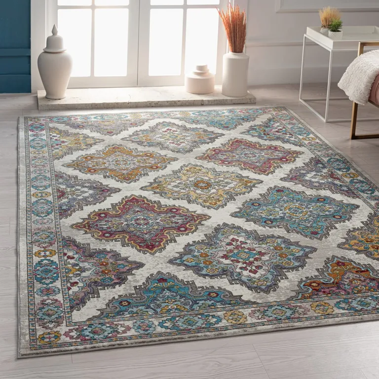 Blue Traditional Floral Motifs Area Rug Photo 1