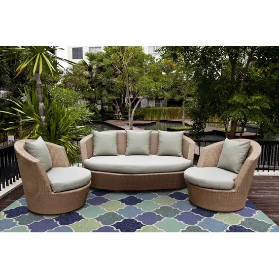 Blue Purple And Aqua Quatrefoil Hand Tufted Area Rug Photo 8