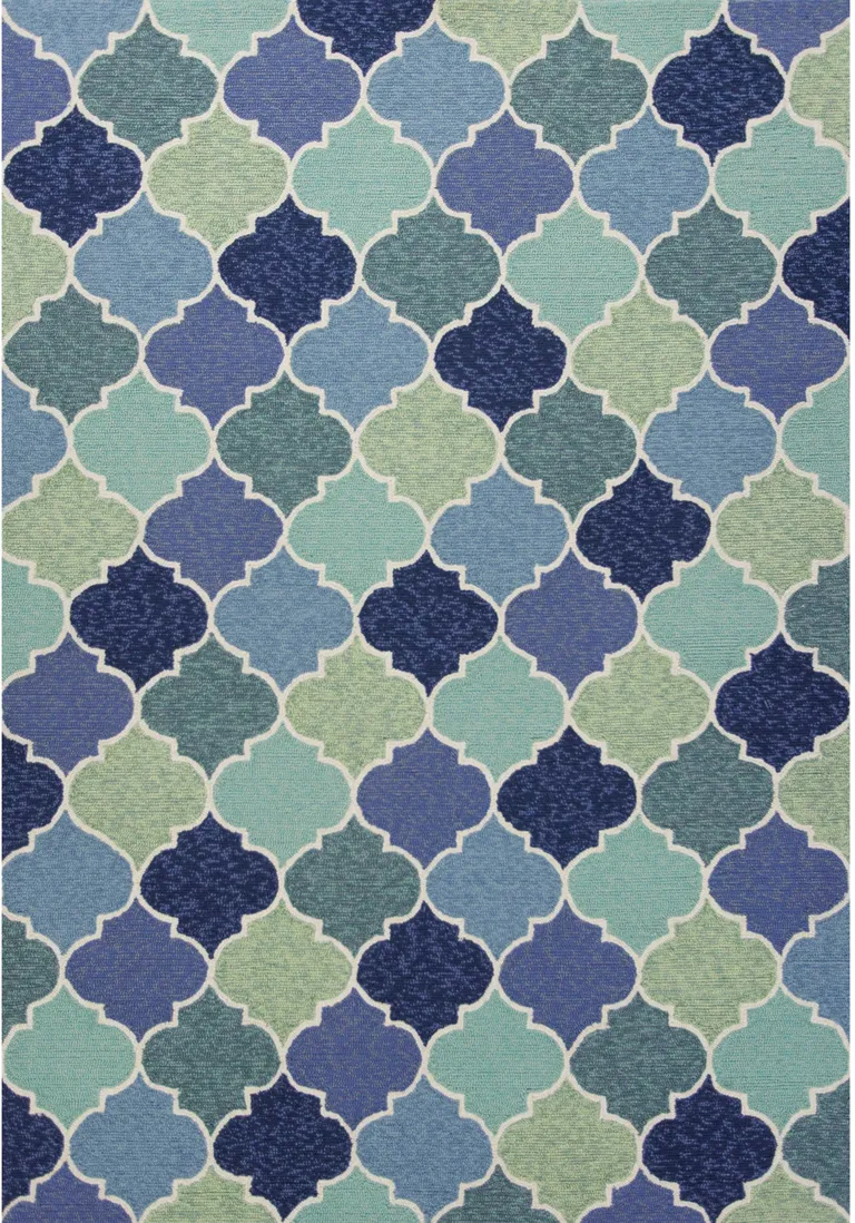 Blue Trellis UV Treated Area Rug Photo 2