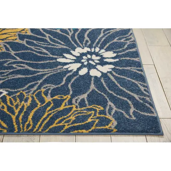 Blue Tropical Flower Area Rug Photo 6