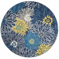 Photo of Blue Tropical Flower Area Rug