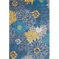 Photo of Blue Tropical Flower Area Rug