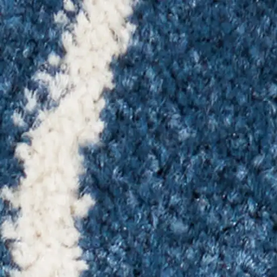 10' Blue And Gold Floral Runner Rug Photo 1