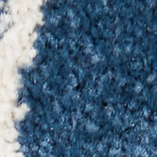 8' Blue And Gold Floral Runner Rug Photo 1