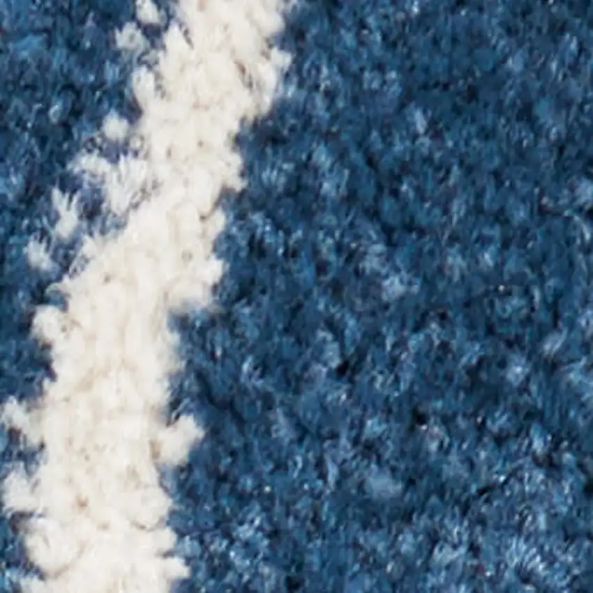 8' Blue And Gold Floral Runner Rug Photo 3