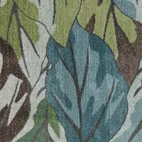 Photo of Blue Tropical Leaves Indoor Area Rug