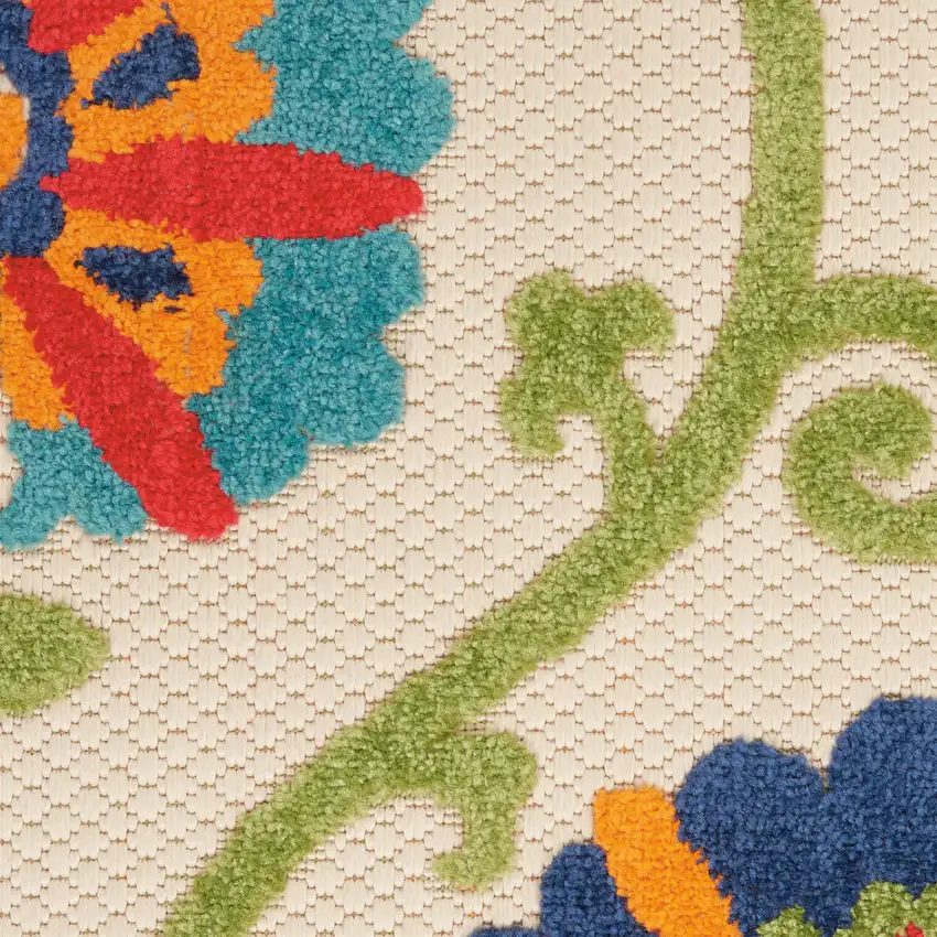 Ivory And Blue Indoor Outdoor Area Rug Photo 9