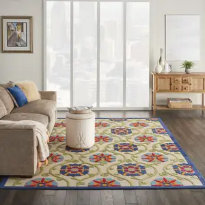 Photo of Blue Vines Indoor Outdoor Area Rug