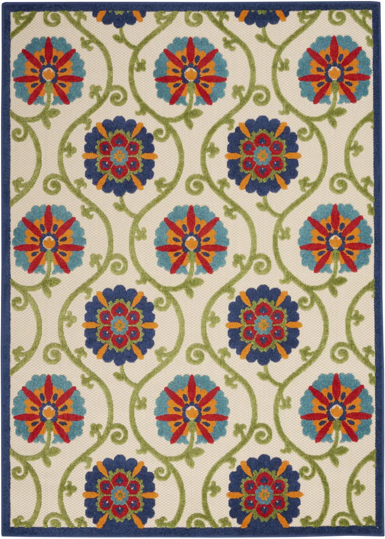 Blue Vines Indoor Outdoor Area Rug Photo 2