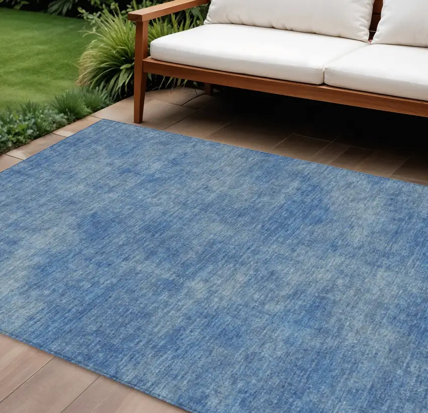 Blue Washable Indoor Outdoor Area Rug Photo 1