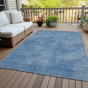 Photo of Blue Washable Indoor Outdoor Area Rug