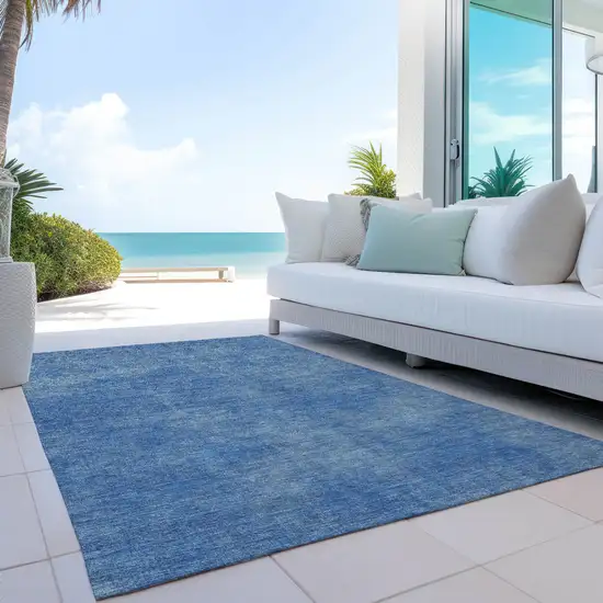 Blue Washable Indoor Outdoor Area Rug Photo 9