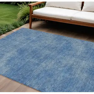 Photo of Blue Washable Indoor Outdoor Area Rug