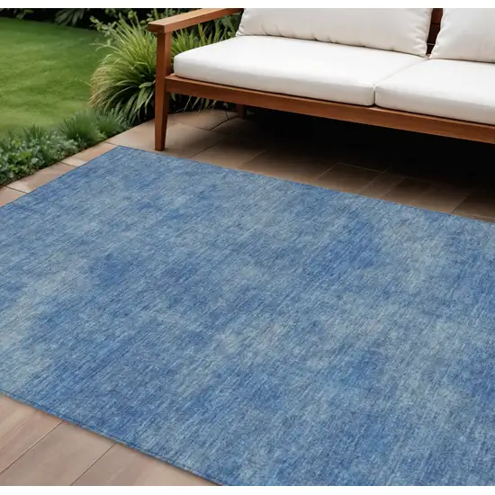 Blue Washable Indoor Outdoor Area Rug Photo 1