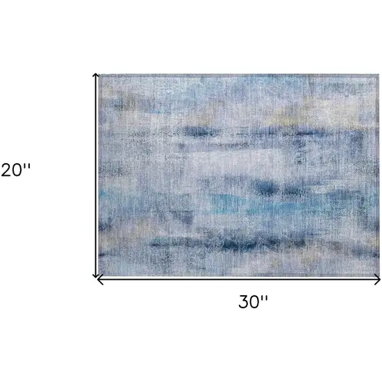 Blue Washable Non Skid Indoor Outdoor Area Rug Photo 3