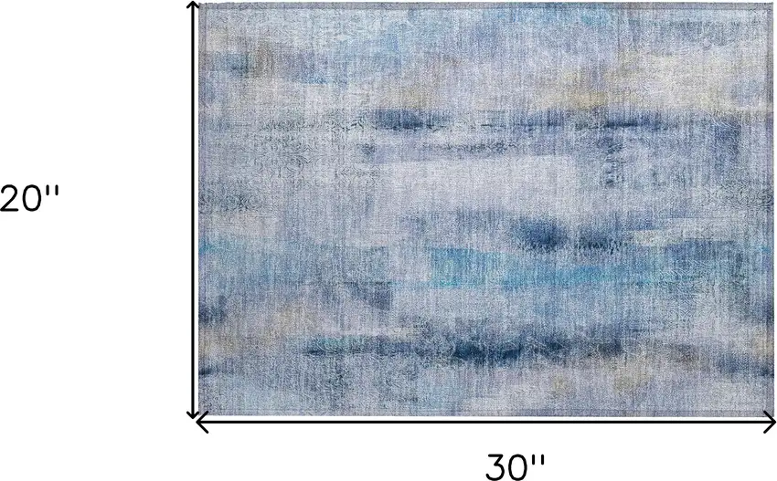 Blue Washable Non Skid Indoor Outdoor Area Rug Photo 3